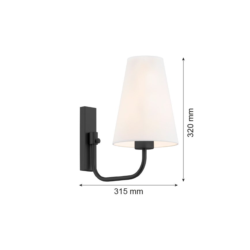Argon 8376 - Wandlampe SAFIANO 1xE27/15W/230V schwarz