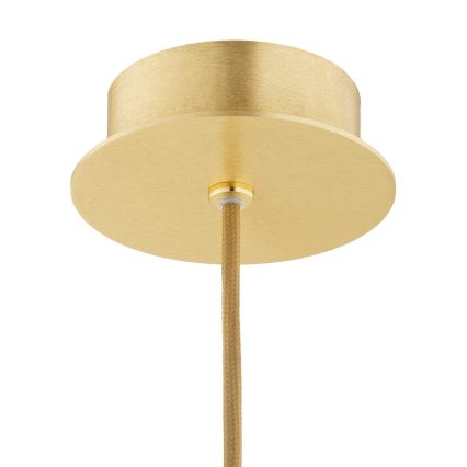 Argon 8448 - Hängeleuchte an Schnur ALMIROS 1xE27/15W/230V d 30 cm Alabaster golden