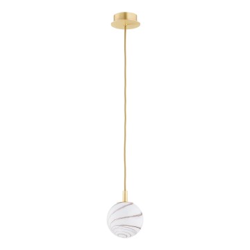 Argon 8450 - Hängeleuchte an Schnur ALMIROS 1xE14/7W/230V d 12 cm Alabaster golden