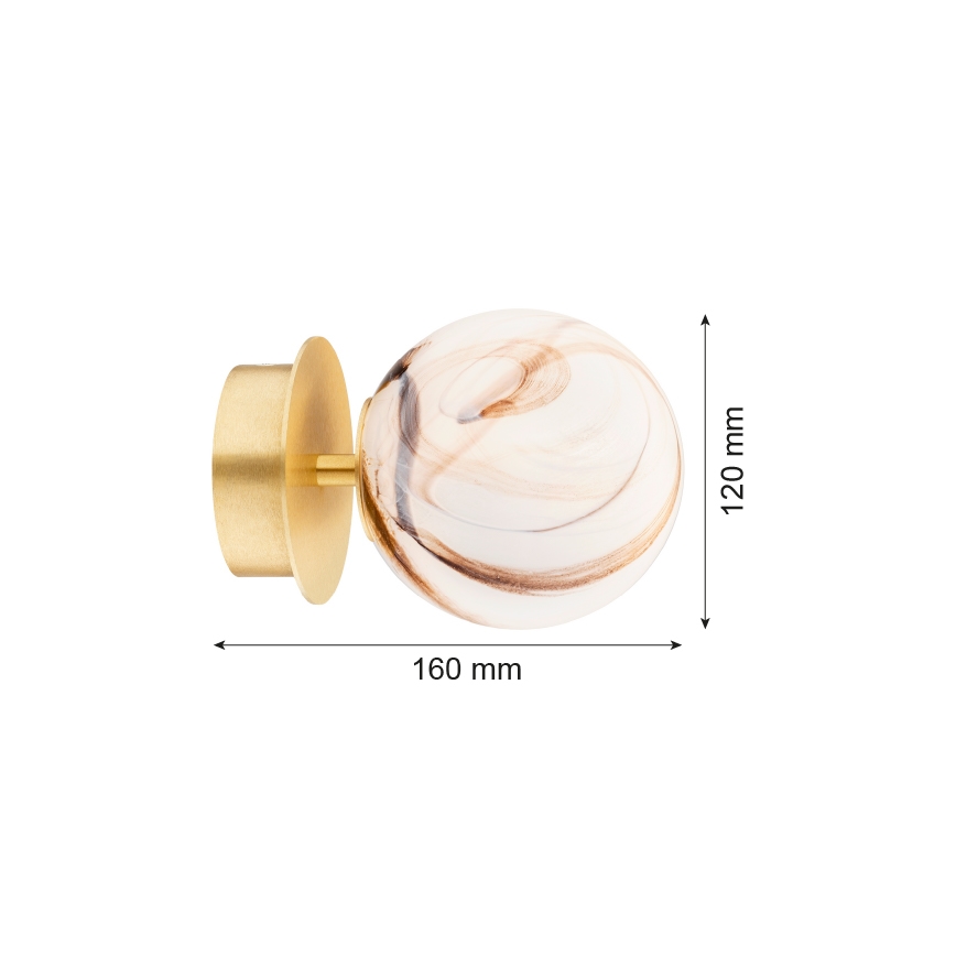 Argon 8453 - Wandleuchte FABIO 1xE14/7W/230V Alabaster golden
