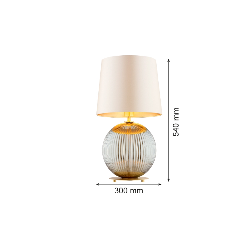 Argon 8530 - Tischleuchte HAMILTON 1xE27/15W/230V 54 cm cremefarben/grau
