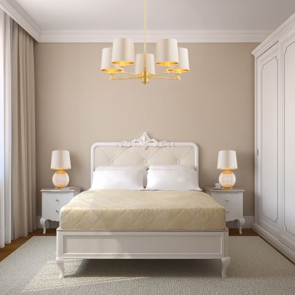 Argon 8535 - Tischleuchte HAMILTON 1xE27/15W/230V 54 cm cremefarben/beige