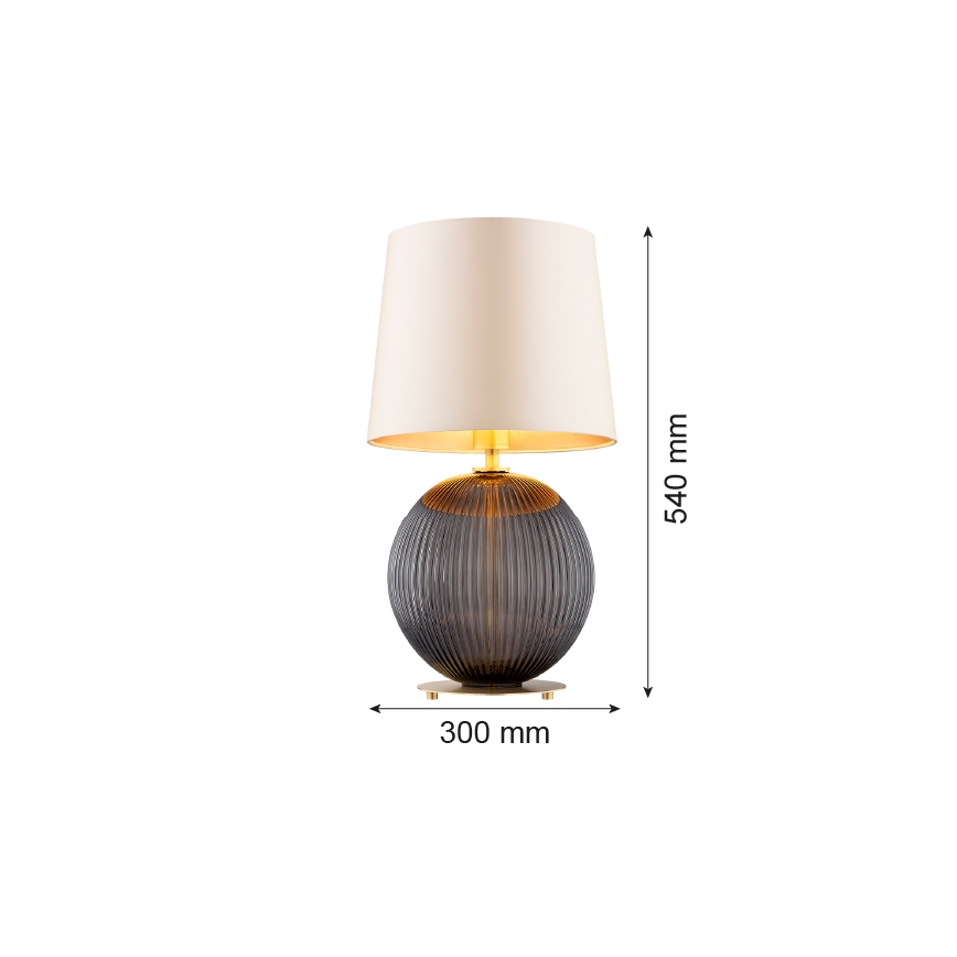 Argon 8538 - Tischleuchte HAMILTON 1xE27/15W/230V 54 cm cremefarben/schwarz