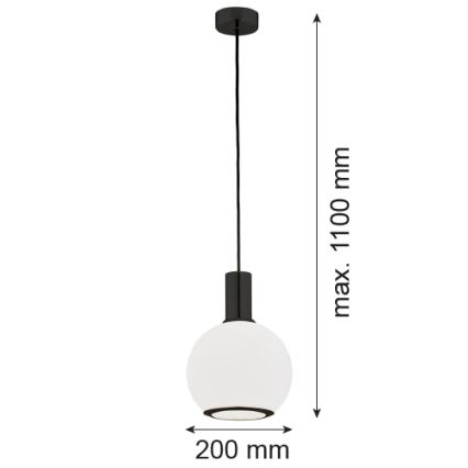 Argon 8564 - Hängeleuchte SAGUNTO PLUS 1xE27/15W/230V d 20 cm schwarz