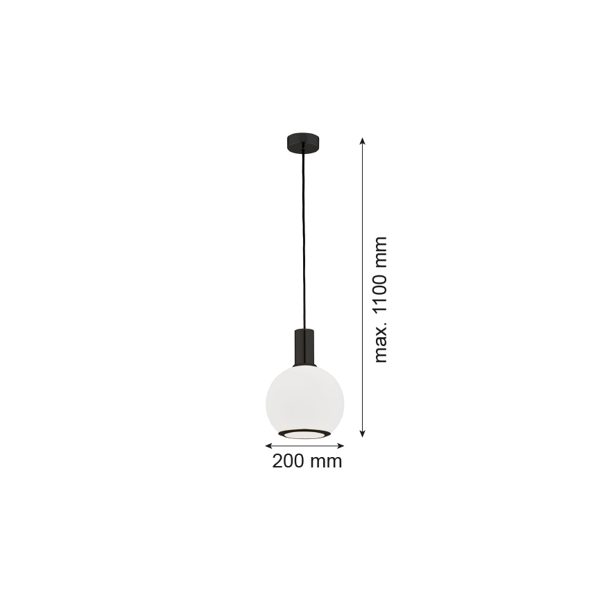 Argon 8564 - Hängeleuchte SAGUNTO PLUS 1xE27/15W/230V d 20 cm schwarz