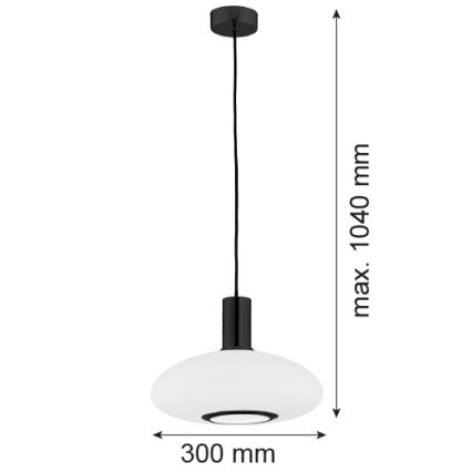 Argon 8565 - Hängeleuchte SAGUNTO PLUS 1xE27/15W/230V d 30 cm schwarz