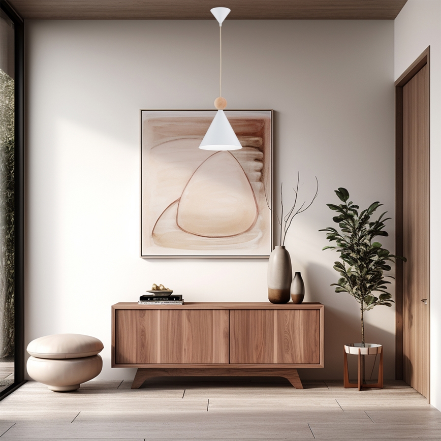 Argon 8629 - Hängeleuchte KEGEL 1xE27/15W/230V weiß