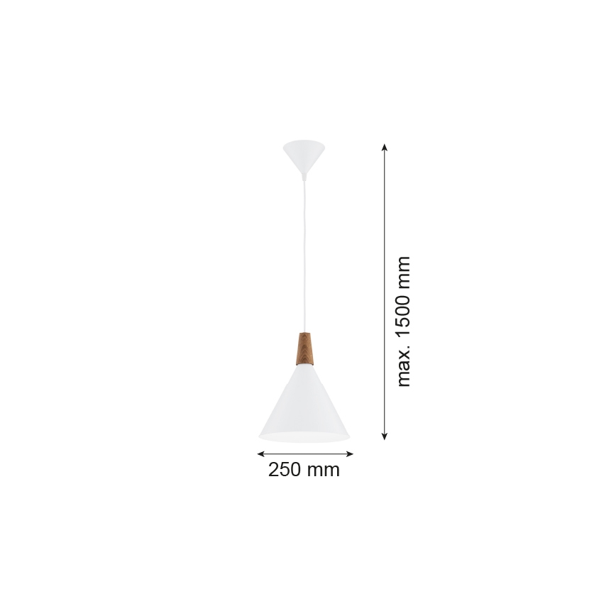 Argon 8630 - Hängeleuchte KEGEL 1xE27/15W/230V weiß