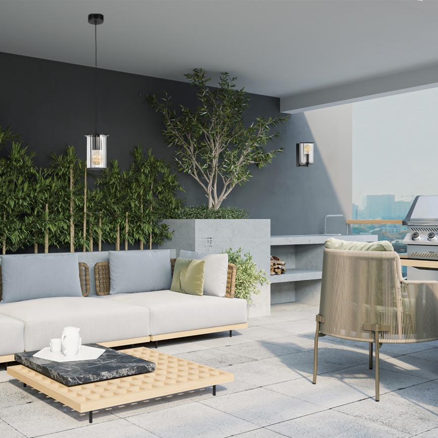 Argon 8748 - Outdoor-Wandleuchte NORFOLK 1xE27/15W/230V IP44 schwarz