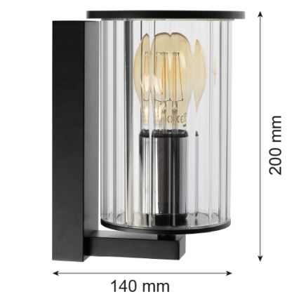 Argon 8748 - Outdoor-Wandleuchte NORFOLK 1xE27/15W/230V IP44 schwarz