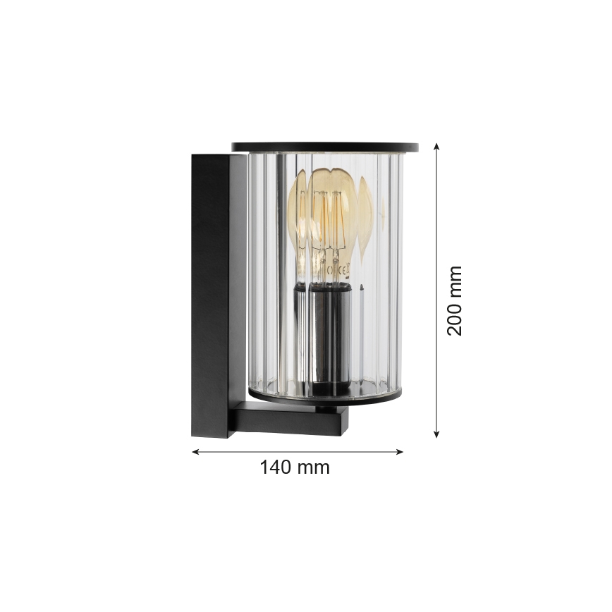 Argon 8748 - Outdoor-Wandleuchte NORFOLK 1xE27/15W/230V IP44 schwarz