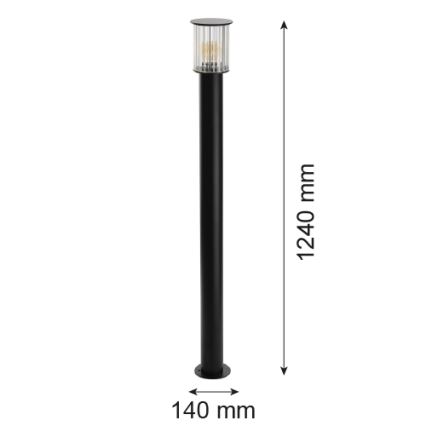 Argon 8750 - Außenleuchte NORFOLK 1xE27/15W/230V IP44 124cm schwarz