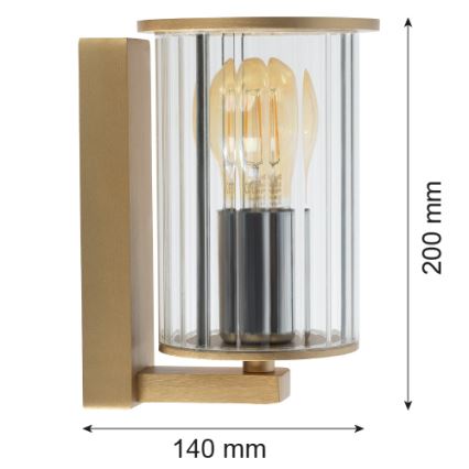 Argon 8752 - Outdoor-Wandleuchte NORFOLK 1xE27/15W/230V IP44 golden