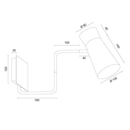 Argon 8883 - Wandleuchte LORD 1xE14/7W/230V grau