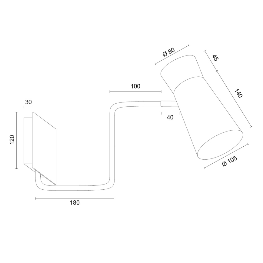 Argon 8883 - Wandleuchte LORD 1xE14/7W/230V grau