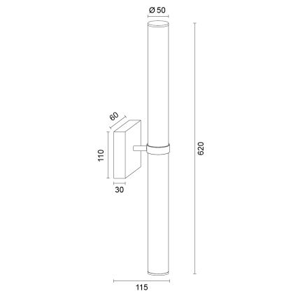 Argon 8928 - BATUMI LED-Badezimmer-Spiegelbeleuchtung LED/24W/230V 3000K IP44 matt-chrom