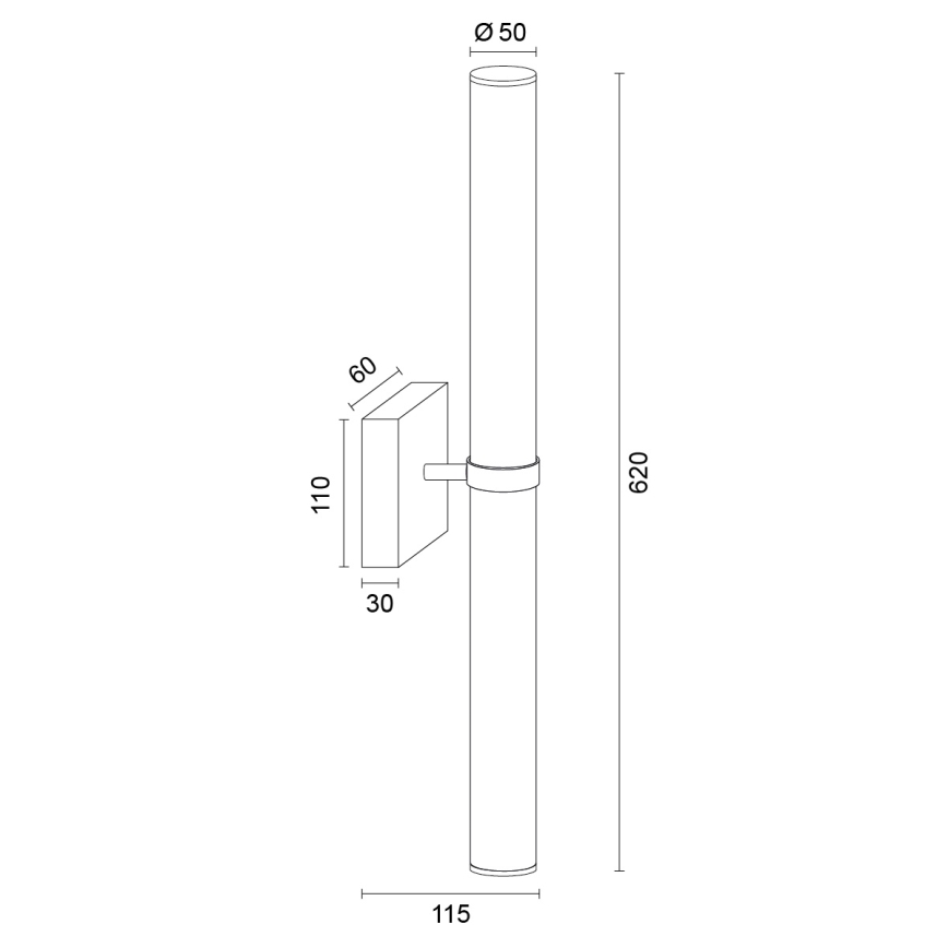 Argon 8928 - BATUMI LED-Badezimmer-Spiegelbeleuchtung LED/24W/230V 3000K IP44 matt-chrom