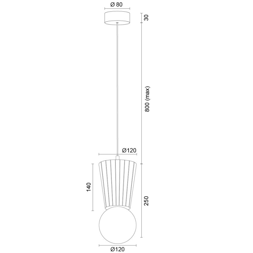 Argon 8952 - Badezimmer-Hängeleuchte mit Kabelaufhängung VOLANTE 1xG9/6W/230V IP44 braun