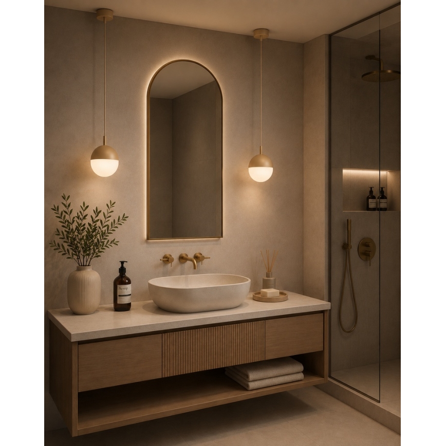 Argon 9001 - Außen-Pendelleuchte an Kabel LIV 1xE27/15W/230V IP44 beige