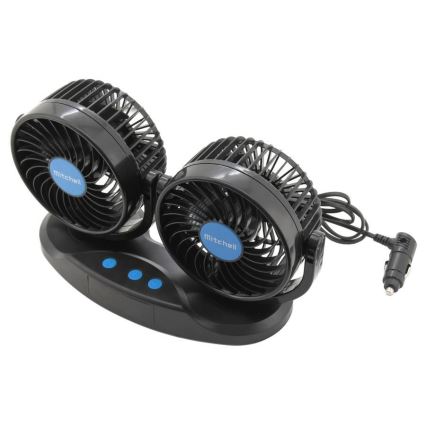 Armaturenbrett-Ventilator mit Thermometer 9W/12V schwarz