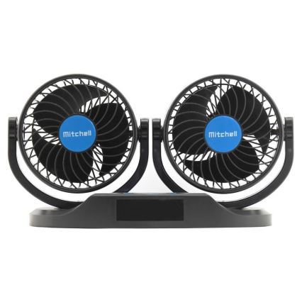 Armaturenbrett-Ventilator mit Thermometer 9W/12V schwarz