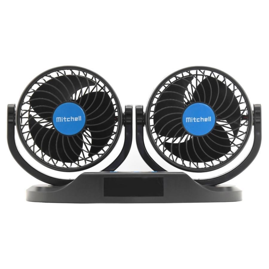 Armaturenbrett-Ventilator mit Thermometer 9W/12V schwarz