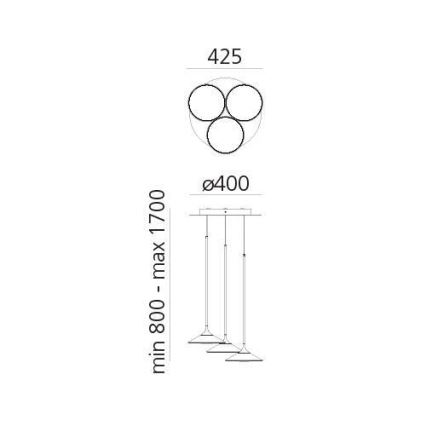 Artemide 0353030A - Dimmbare LED-Hängeleuchte ORSA CLUSTER LED/22W/230V 3000K