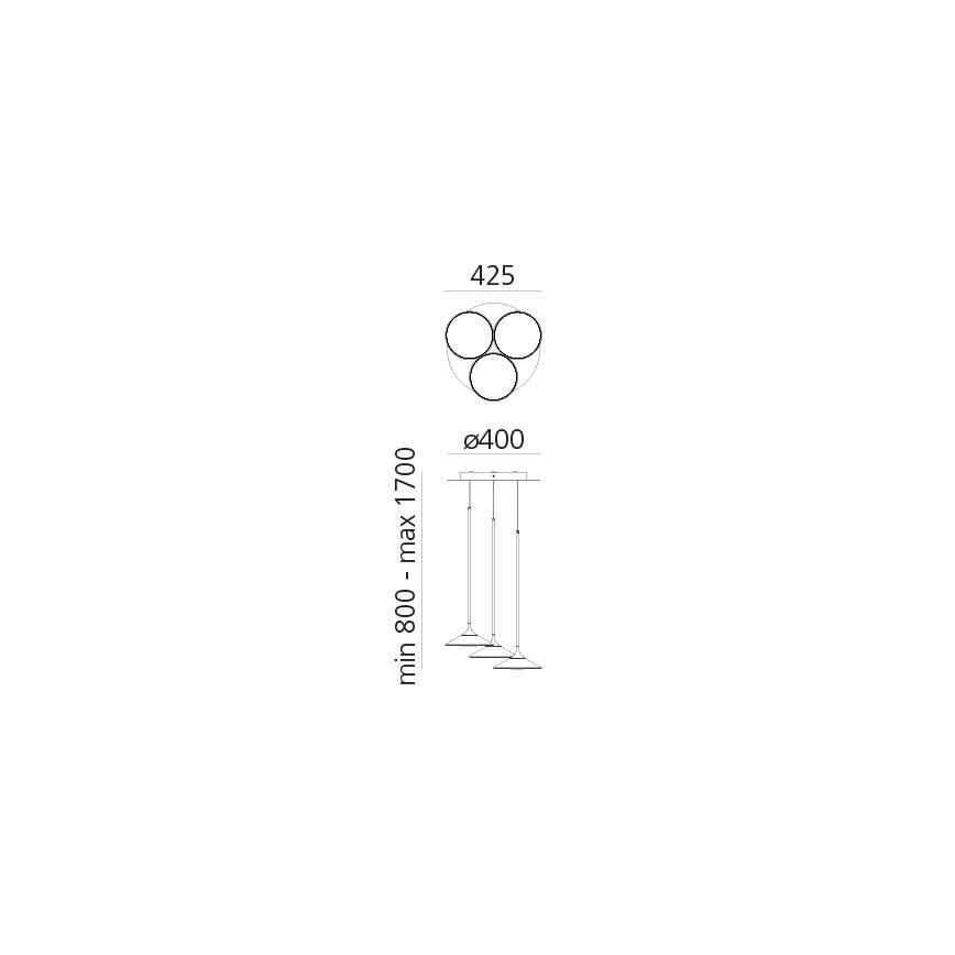 Artemide 0353030A - Dimmbare LED-Hängeleuchte ORSA CLUSTER LED/22W/230V 3000K