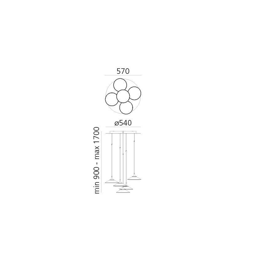 Artemide 0355030A - Dimmbare LED-Hängeleuchte ORSA CLUSTER LED/37W/230V 3000K