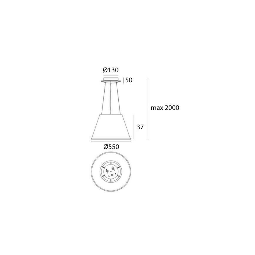 Artemide 1124110A - Hängeleuchte CHOOSE MEGA 3xE27/12W/230V d 55 cm weiß
