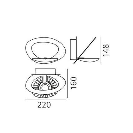 Artemide 1248010A - Dimmbare LED-Wandleuchte PIRCE LED/27W/230V 3000K weiß