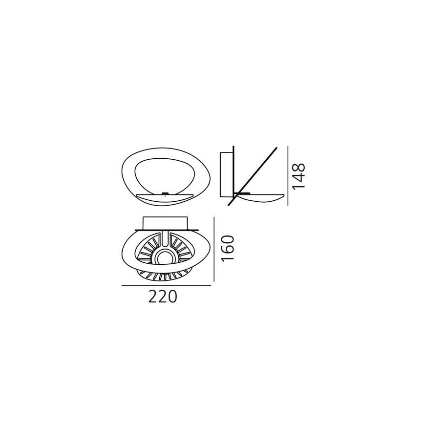 Artemide 1248010A - Dimmbare LED-Wandleuchte PIRCE LED/27W/230V 3000K weiß