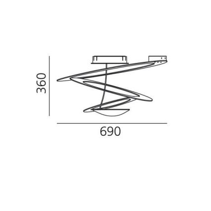 Artemide 1255120A - Dimmbare LED-Deckenleuchte PIRCE LED/44W/230V 3000K golden