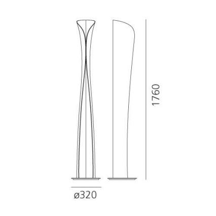 Artemide 1361010A - LED-Stehleuchte CADMO LED/44W/230V + 1xGU10/10W/230V schwarz