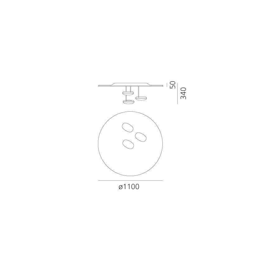 Artemide 1474110A - Dimmbare LED-Deckenleuchte DROPLET LED/87W/230V 3000K