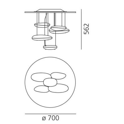 Artemide 1476110A - Dimmbare LED-Anbauleuchte MERCURY LED/29W/230V 3000K