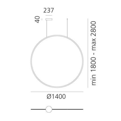 Artemide 1994010APP - Dimmbare LED-Hängeleuchte DISCOVERY LED/80W/230V 3000K anthrazit
