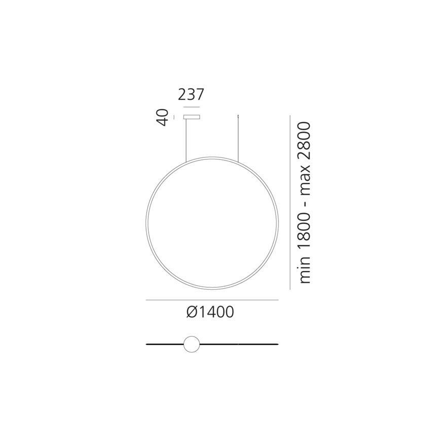 Artemide 1994060APP - Dimmbare LED-Hängeleuchte DISCOVERY LED/80W/230V 3000K bronzen