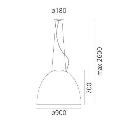 Artemide A243200 - Dimmbare LED-Hängeleuchte NUR LED/80W/230V 3000K d 90 cm anthrazit