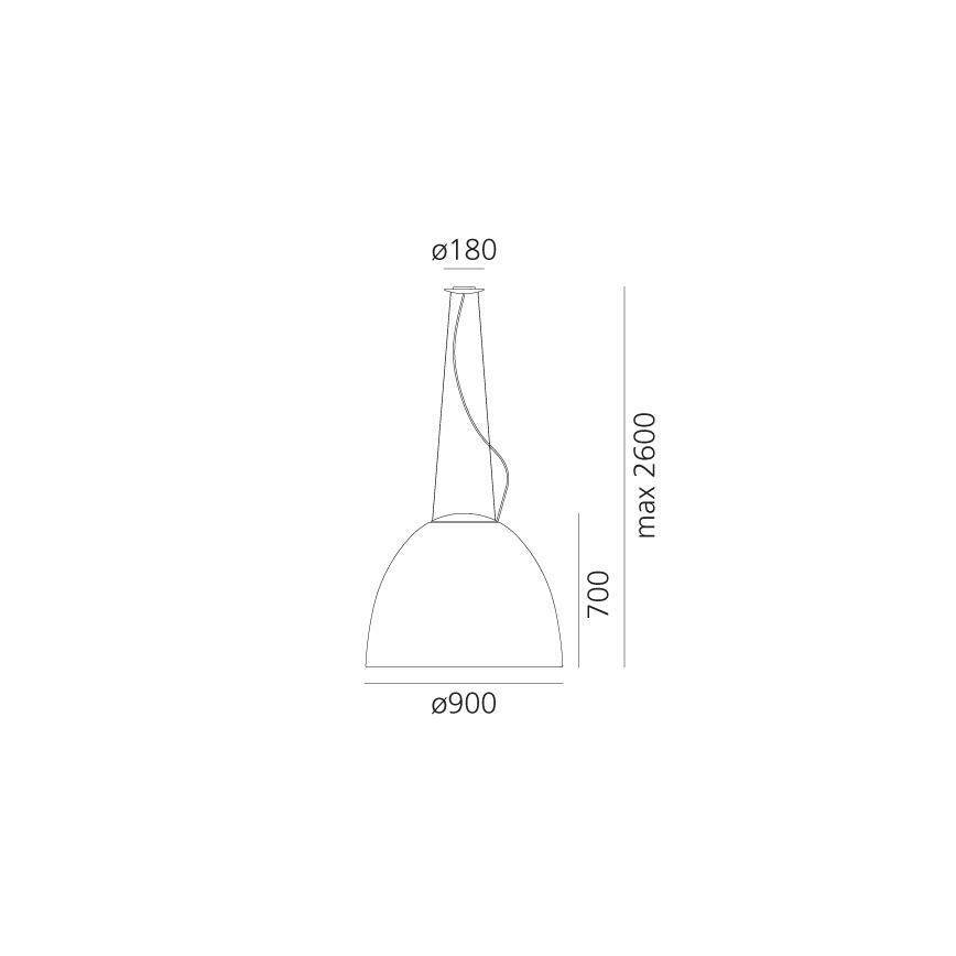 Artemide A243200 - Dimmbare LED-Hängeleuchte NUR LED/80W/230V 3000K d 90 cm anthrazit