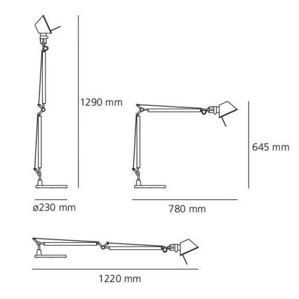 Artemide AR A004430+AR A005330 KOMPLET - Tischlampe TOLOMEO 1xE27/70W/230V