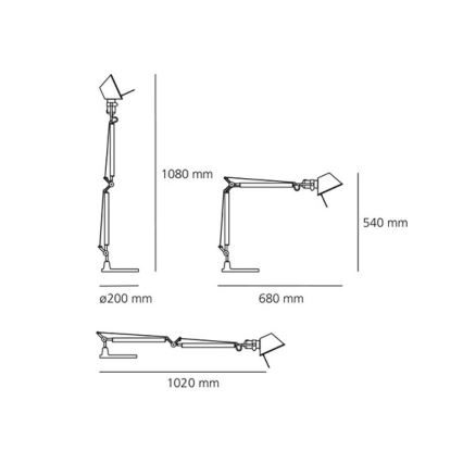 Artemide AR A005910+AR A008600 KOMPLET - Tischlampe TOLOMEO 1xE27/70W/230V