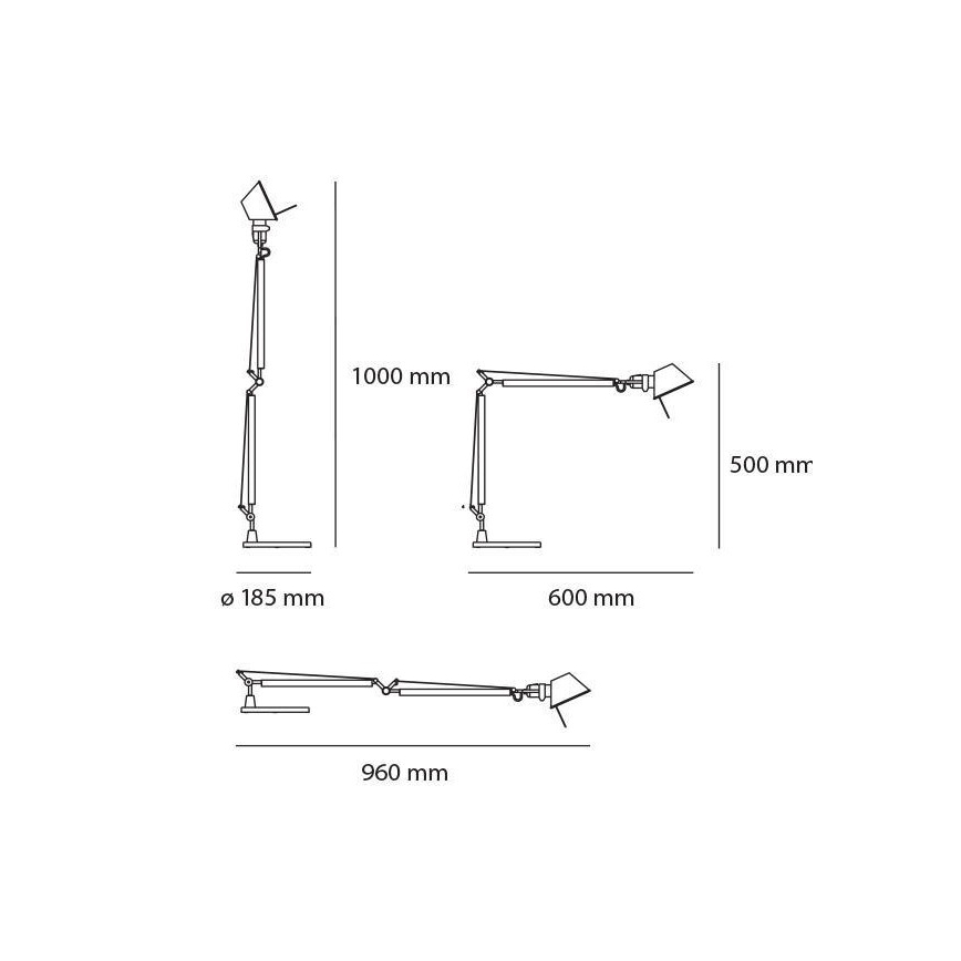 Artemide AR A015100+AR A003900 KOMPLET - LED dimmbare Lampe TOLOMEO 1xLED/9W