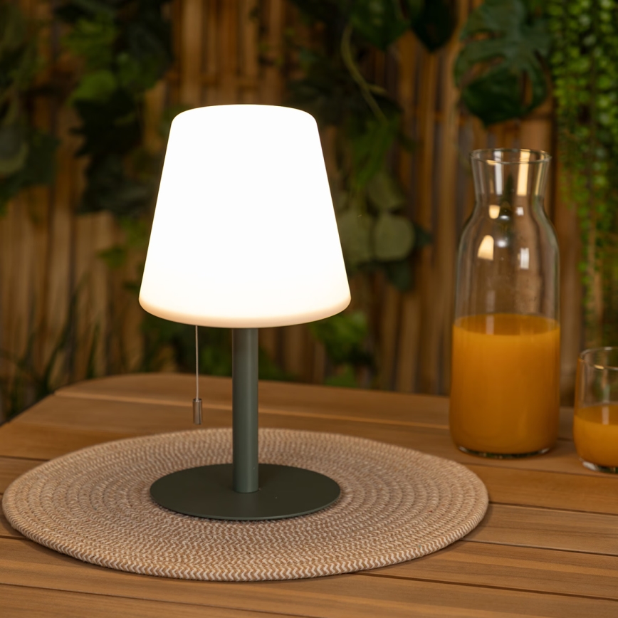 Atmosphera - Aufladbare Outdoor-Tischleuchte (LED RGBW) ZACK LED/3,7V 1200 mAh IP44 grün