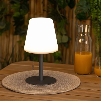 Atmosphera - Aufladbare Outdoor-Tischleuchte (LED RGBW) ZACK LED/3,7V 1200 mAh IP44 schwarz