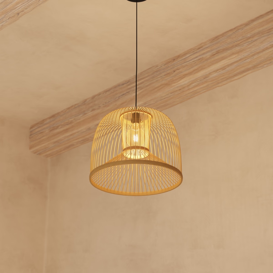 Atmosphera - Hängeleuchte AMY 1xE27/40W/230V Bambus