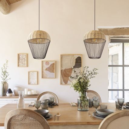 Atmosphera - Hängeleuchte ANEA 1xE27/40W/230V Rattan