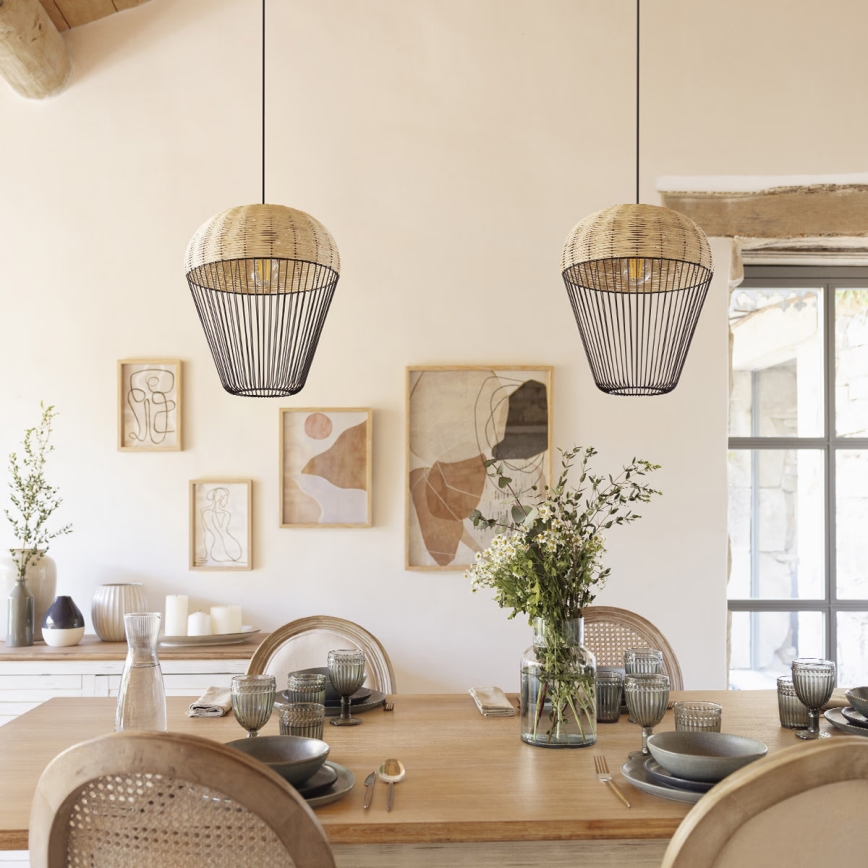 Atmosphera - Hängeleuchte ANEA 1xE27/40W/230V Rattan