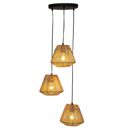 Atmosphera - Hängeleuchte JILY 3xE27/40W/230V Jute