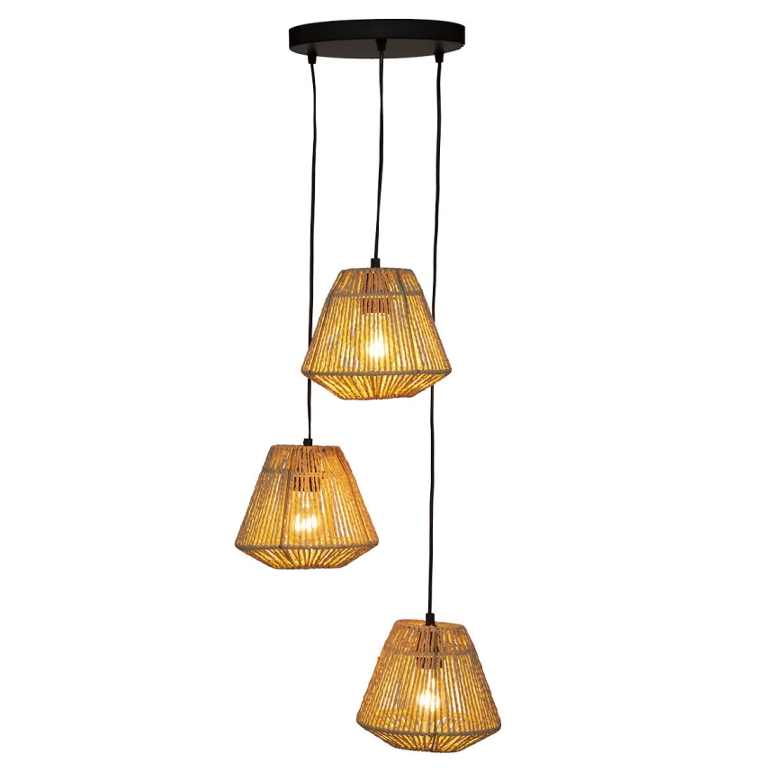 Atmosphera - Hängeleuchte JILY 3xE27/40W/230V Jute